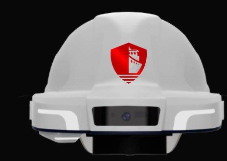 Front view of the SmartHat showing the front camera and infrared sensor