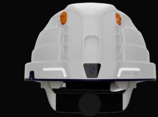Rear view of the SmartHat showing the rear camera