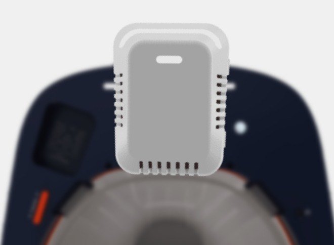 Compact gas sensor module mounted beneath the helmet brim