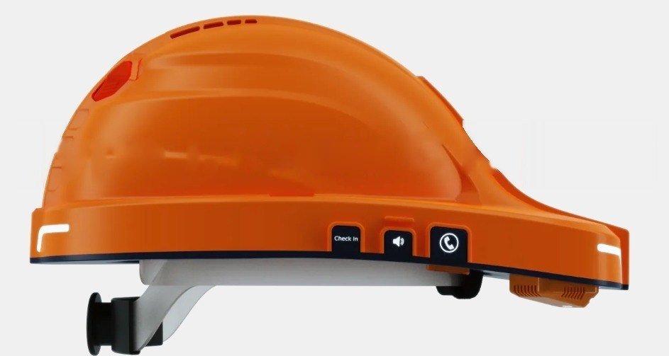 Orange SmartHat in side profile